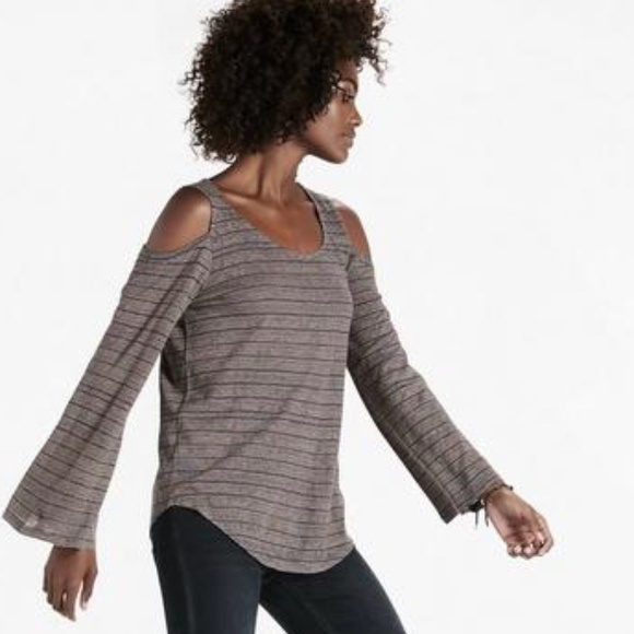 Lucky Brand cold shoulder flutter top size L /1225 - Picture 2 of 8